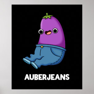 Poster Auberjeans Funny EggPlant Dark BG