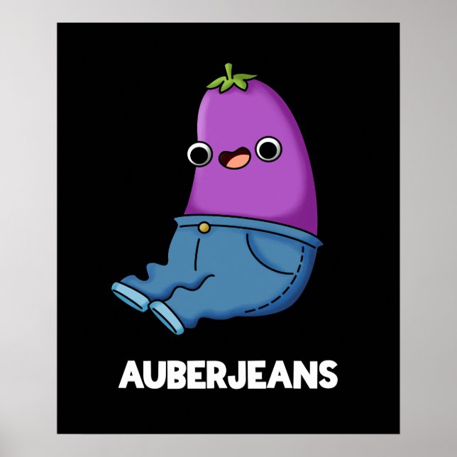 Poster Auberjeans Funny EggPlant Dark BG (Frente)