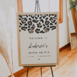 Poster AubREE Boho Leopard Chá de panela de boas-vindas<br><div class="desc">Este sinal de boas-vindas do chá de panela apresenta uma letra de impressão leopardo boêmica com uma letra de escrita manuscrita divertida. Este sinal de boas-vindas é perfeito para o seu safari ou chá de panela selvagem ou pode ser modificado para qualquer outro evento.</div>