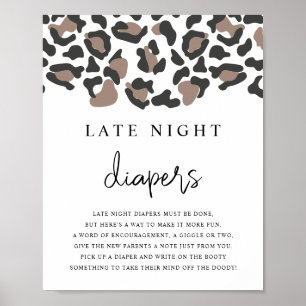 Poster AUBREVE Leopard Imprime Fraldas Noturnas Tardes