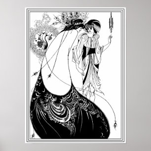 Pôster Aubrey Beardsley - a saia do pavão