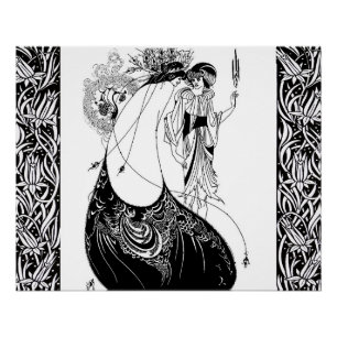 Pôster Aubrey Beardsley A Saia do Pavão Art Nouveau