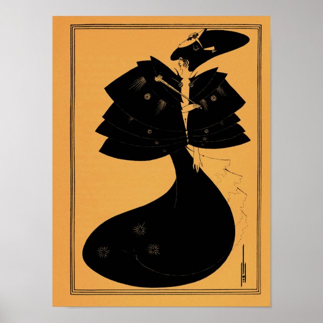 Pôster Aubrey Beardsley desenho de Salome (Frente)