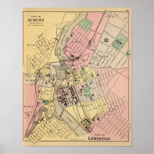 Pôster Auburn, Lewiston (Frente)