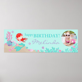 Pôster Auburn Mermaid Birthday