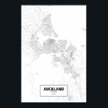 Poster Auckland, Nova Zelândia (preto em branco)<br><div class="desc">Intraiam posters de cidades esboçadas apenas pelas suas estradas em belos detalhes. Direitos autorais de trabalho de arte de roteiros (c)2012 Nicholas Rougeux. Mapear dados fora dos EUA é (c) colaboradores OpenStreetMap (http://www.openstreetmap.org),  CC BY-SA (http://creativecommons.org/licenses/by-sa/2.0/). Saiba mais em www.Routelines.com</div>