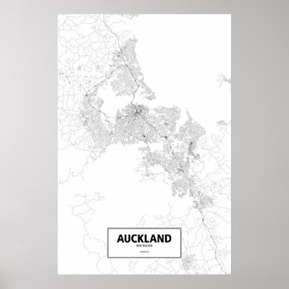Poster Auckland, Nova Zelândia (preto em branco)