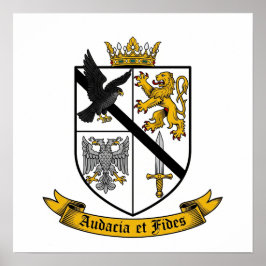 Poster Audacia et Fides Heraldic Casaco de Armas