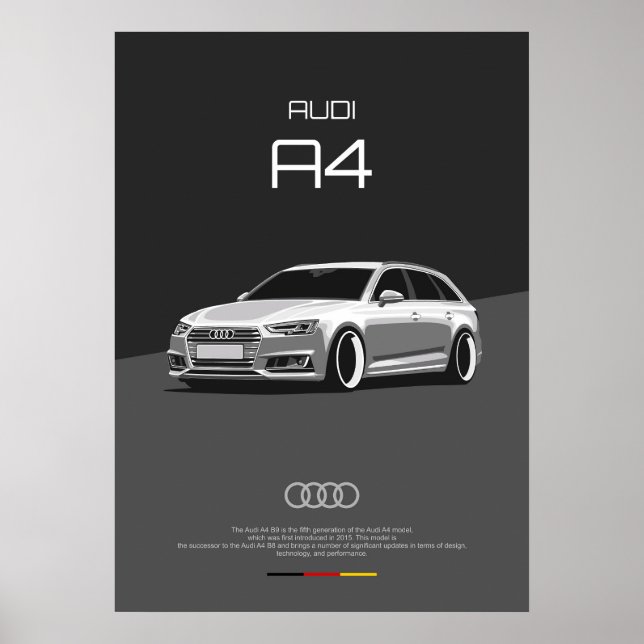 Poster Audi A4 B9 (Frente)