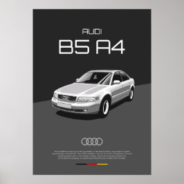 Poster Audi B5 A4 Sedan