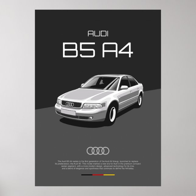 Poster Audi B5 A4 Sedan (Frente)