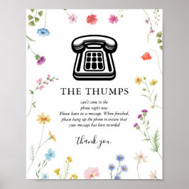 Poster Audio Guest Book Wildflower Sign