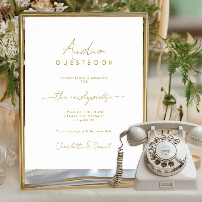Poster Audio Guestbook | Phone Message Guest Book Sign (Criador carregado)