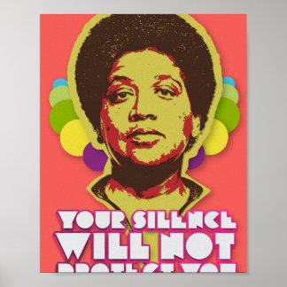 Poster Audre Lorde, Seu Silêncio Não O Protegerá