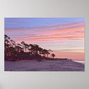 Poster Audubon Bird Sanctuary Beach no Dawn, Alabama