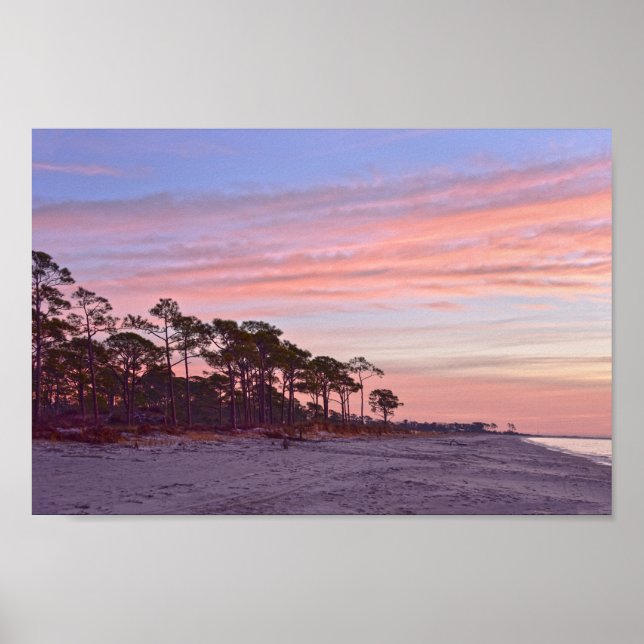 Poster Audubon Bird Sanctuary Beach no Dawn, Alabama (Frente)