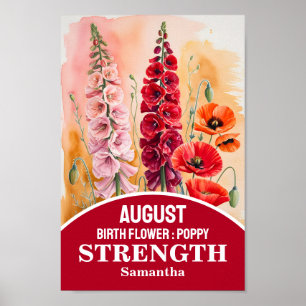 Poster August Birth Mês Flor Christian Wall Art