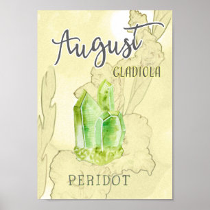 Poster August Birthday Flower e Birthstone