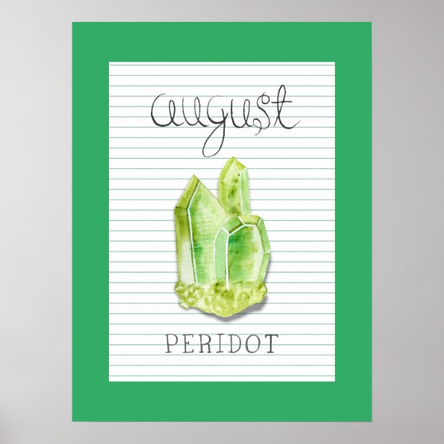 Poster August Birthstone Peridot 18x24 Trabalho de arte (Frente)