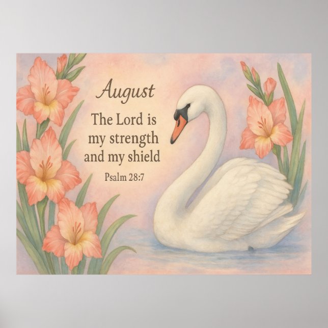 Poster August Flamingo Bible Verse Christian Birth (Frente)