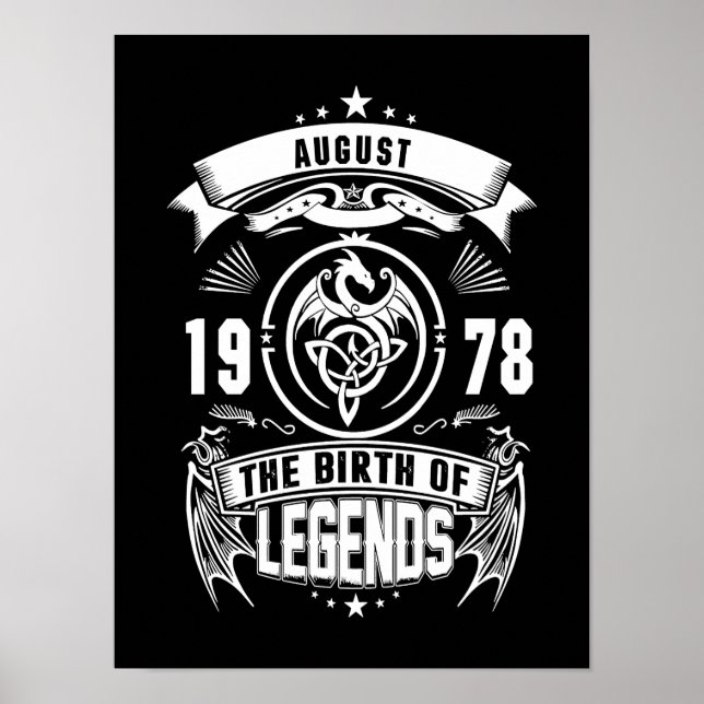 Poster August Gift | 1978 Nascimento Das Legendas (Frente)