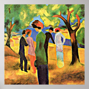Poster August Macke art: Mulher numa Jaqueta Verde,