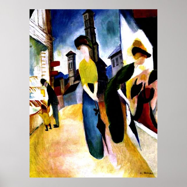 Poster August Macke - Duas Mulheres em Frente a um Compro (Frente)