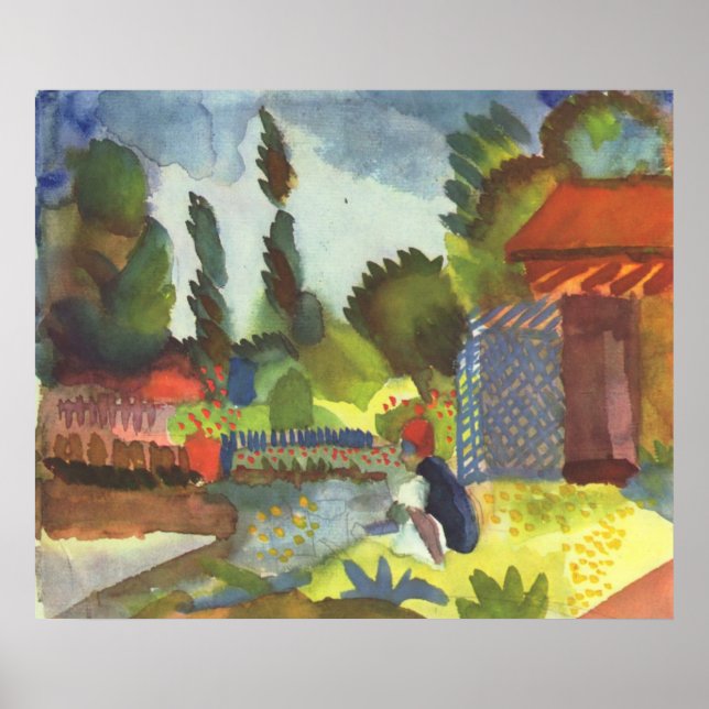 Pôster August Macke - Islândia Shank com árabe 1914 (Frente)