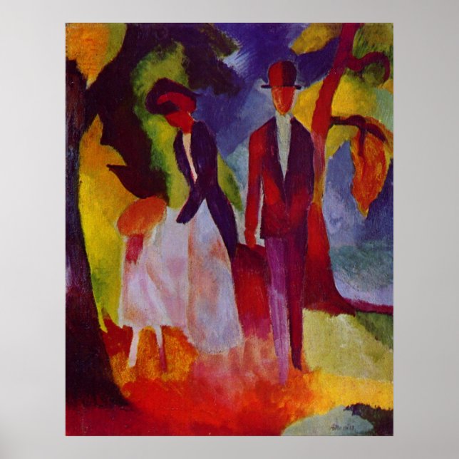 Pôster August Macke - Leute am blauen Ver 1913 @ Blue Sea (Frente)