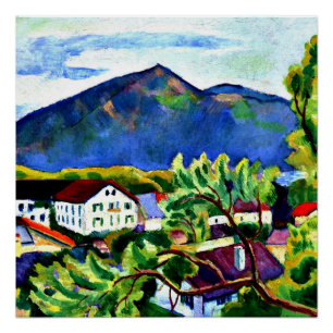 Pôster August Macke - Paisagem Primavera em Tegernsee