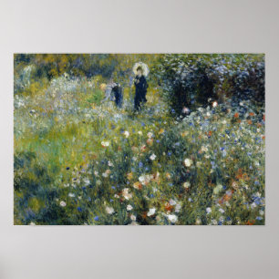 Pôster Auguste Renoir - Mulher com Parasol num Jardim