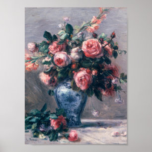 Poster Auguste Renoir - vaso dos rosas