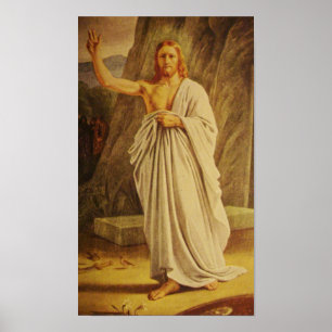 Poster aumentado vintage da páscoa do Jesus Crist