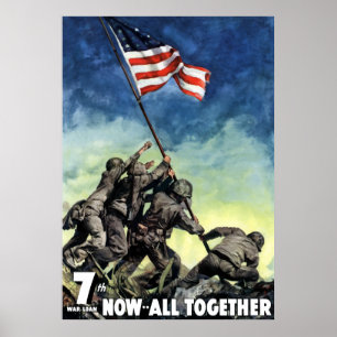 Pôster Aumentando a bandeira em Iwo Jima