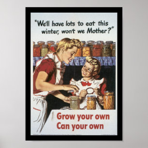 Pôster Aumente sua Comida na 2ª Guerra Mundial