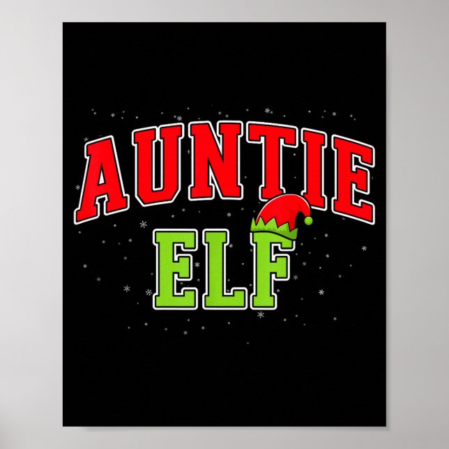 Poster Auntie Elf Christmas Family Matching Group Xmas Si (Frente)