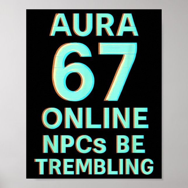 Poster Aura 67 Online Npcs Estar Trêmulo Glitch Gaming Si (Frente)