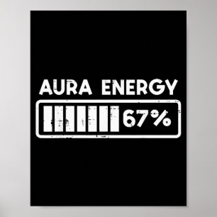 Poster Aura Energy 67 Número Divertido 6 7 Meme Crianças 