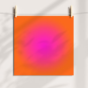 Poster Aura Ombre Laranja Brilhante e Rosa Magenta Quente