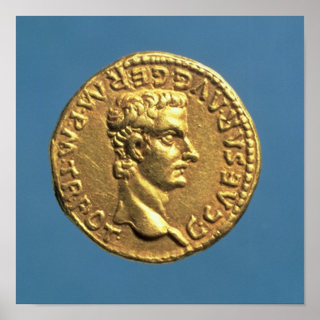 Poster Aureus  of Caligula  bareheaded (Frente)