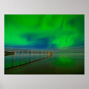 Poster Aurora Boreal   Lago Winnipeg Canadá, Manitoba