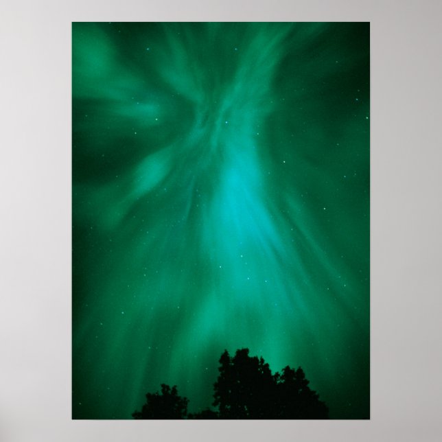 Poster Aurora Boreal Noturna | Ontário, Canadá (Frente)