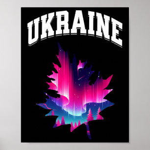 Poster Aurora Boreal Ucrânia Férias Luzes do Norte S