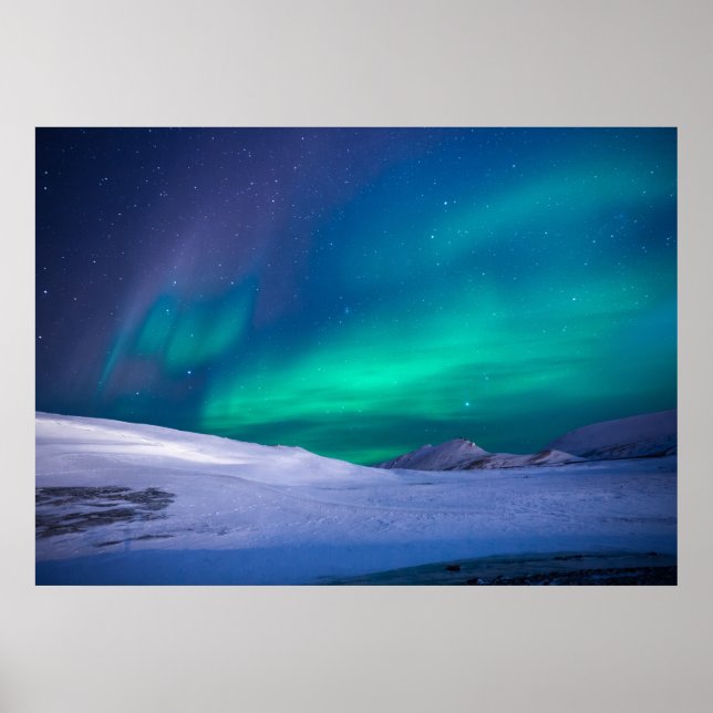 Poster Aurora Borealis - bela paisagem (Frente)
