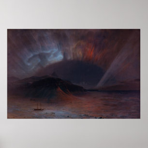 Pôster Aurora Borealis pela igreja de Frederic Edwin