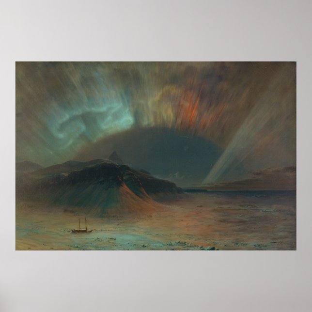 Pôster Aurora Borealis por Frederic Edwin Church 1865 (Frente)