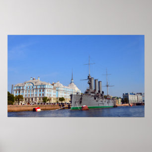 Poster Aurora do Navio Cruiser Russo