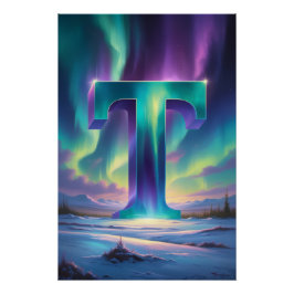 Pôster Aurora Letter T Poster | Northern Lights Art