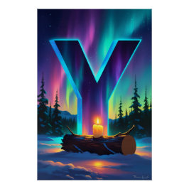 Pôster Aurora Letter Y Poster | Northern Lights Art