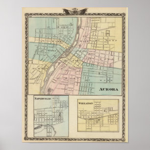 Poster Aurora, Naperville e Wheaton
